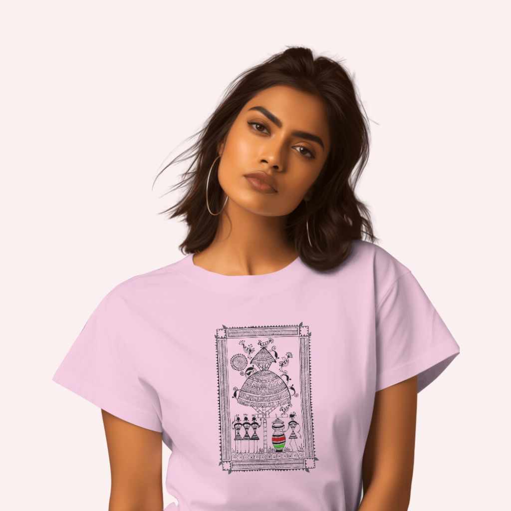 Trending Warli D9: Happy work: Women T-Shirt