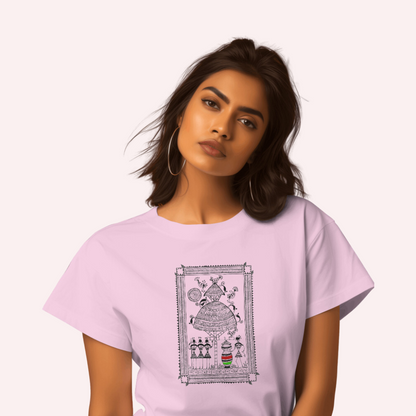Trending Warli D9: Happy work: Women T-Shirt