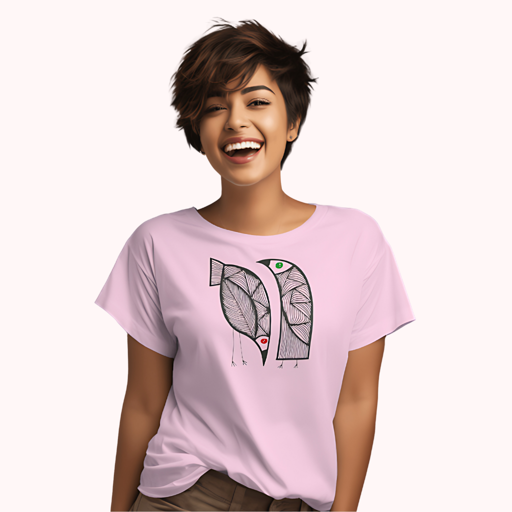 Trending Art D6: 2Birds-RG: Women T-Shirt