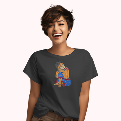 Trending Madhubani Art D4: Buddha: Women T-Shirt