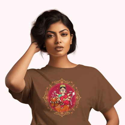 Bengal Art D14: Ma Durga: Women T-Shirt