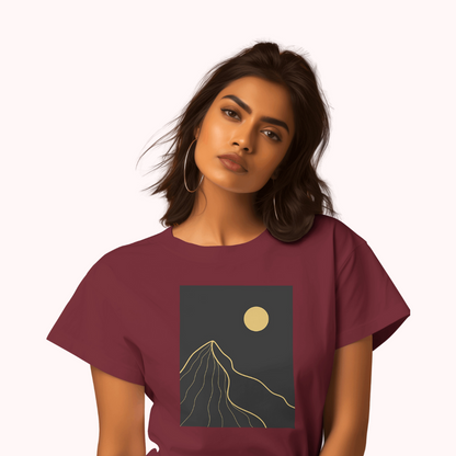 Trending Art D5: Gold line landscapes: Women T-Shirt