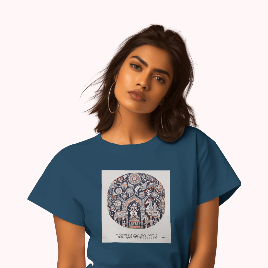 Trending Warli Art D1: Women T-shirt