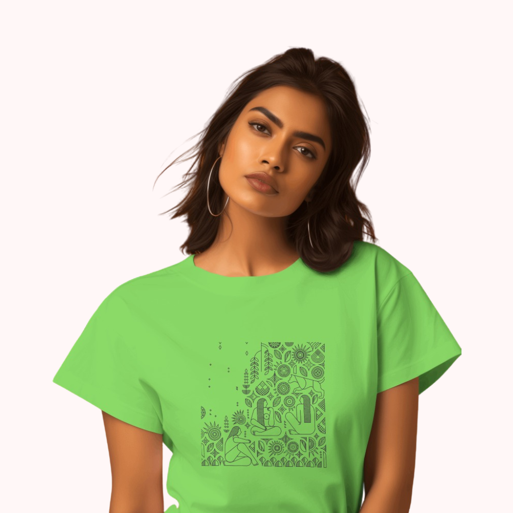 Trending Warli Art D4: Women T-shirt