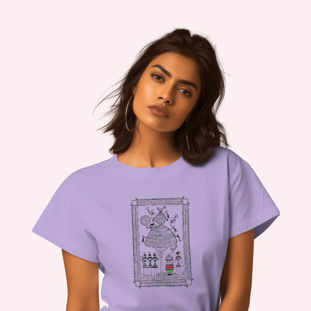 Trending Warli D9: Happy work: Women T-Shirt