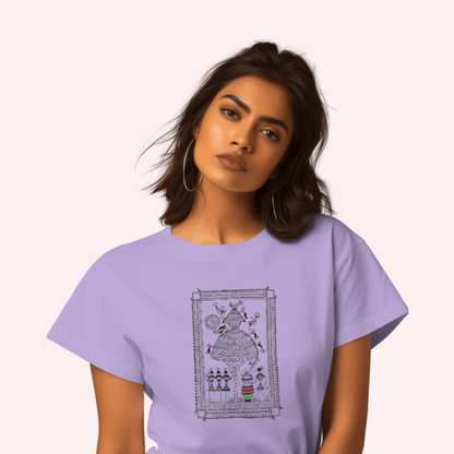 Trending Warli D9: Happy work: Women T-Shirt