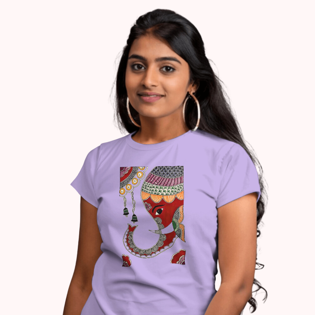 Trending Madhubani D8: Elephant: Women T-Shirt