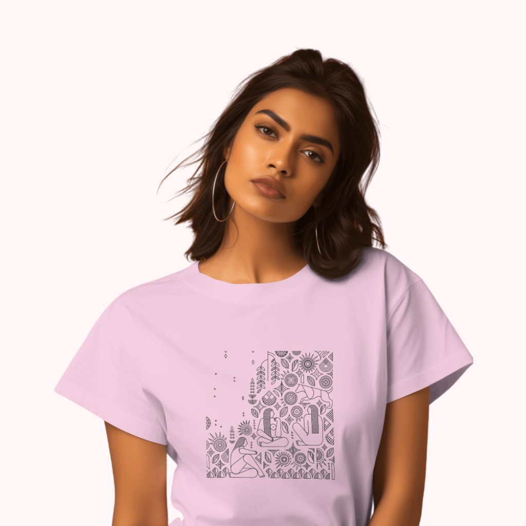 Trending Warli Art D4: Women T-shirt