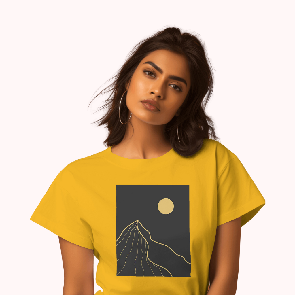 Trending Art D5: Gold line landscapes: Women T-Shirt