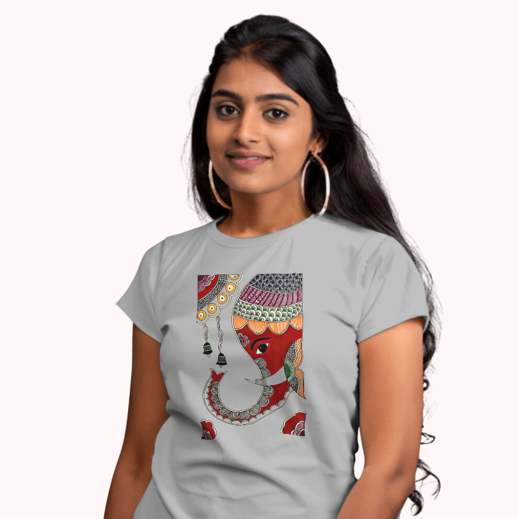 Trending Madhubani D8: Elephant: Women T-Shirt