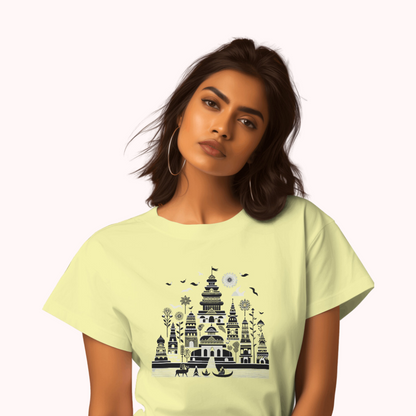 Trending Madhubani Art D2: Women T-shirt