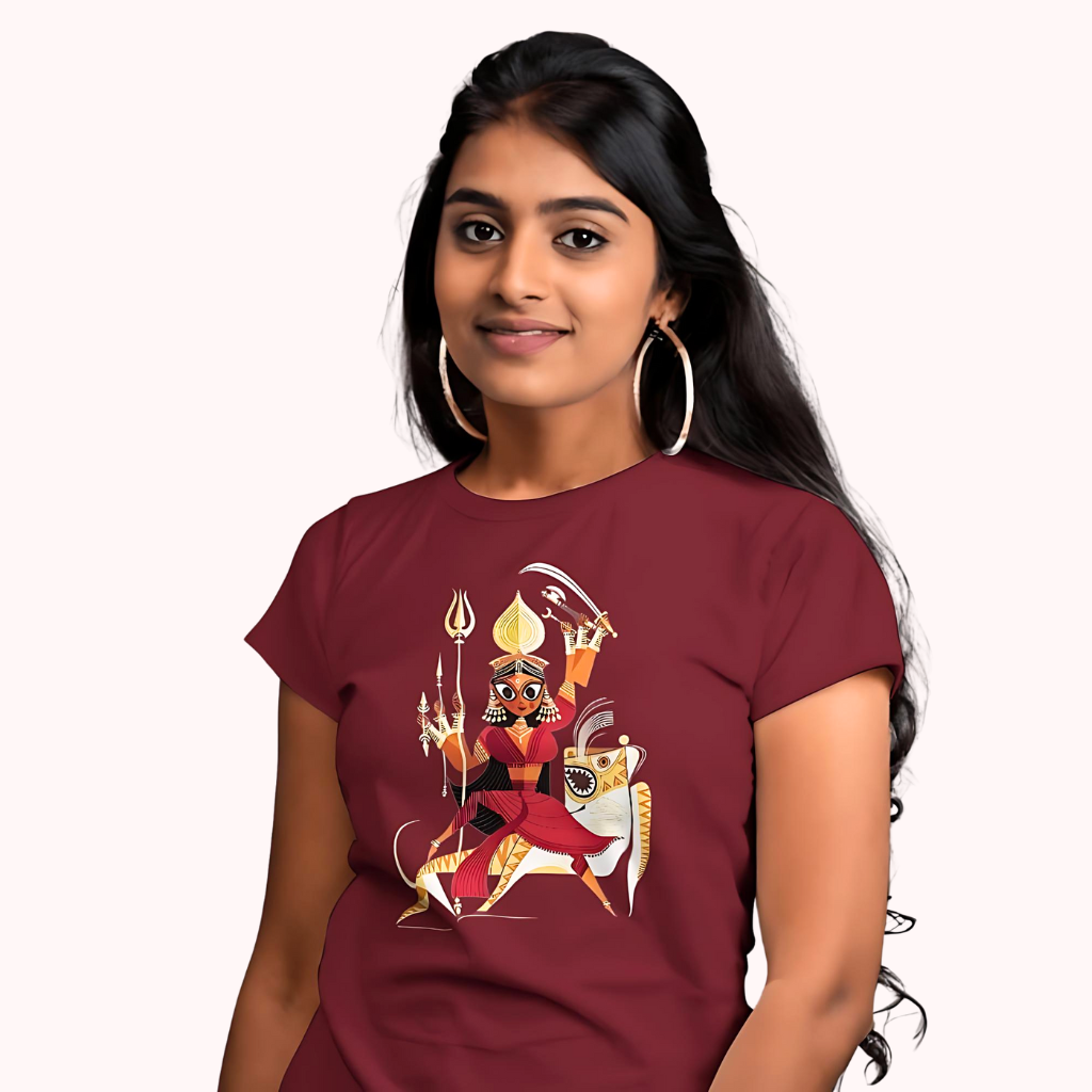 Bengal Art D12: Ma Durga: Women T-Shirt