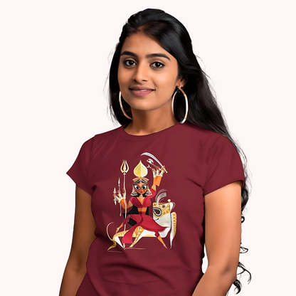 Bengal Art D12: Ma Durga: Women T-Shirt