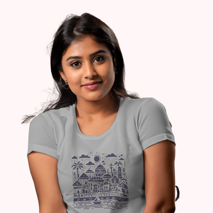 Trending Warli Art D2: Women T-Shirt