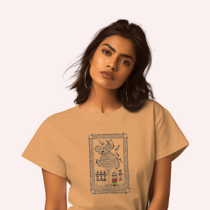 Trending Warli D9: Happy work: Women T-Shirt