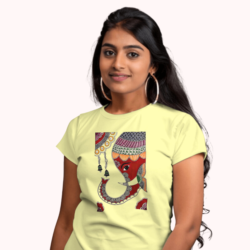 Trending Madhubani D8: Elephant: Women T-Shirt