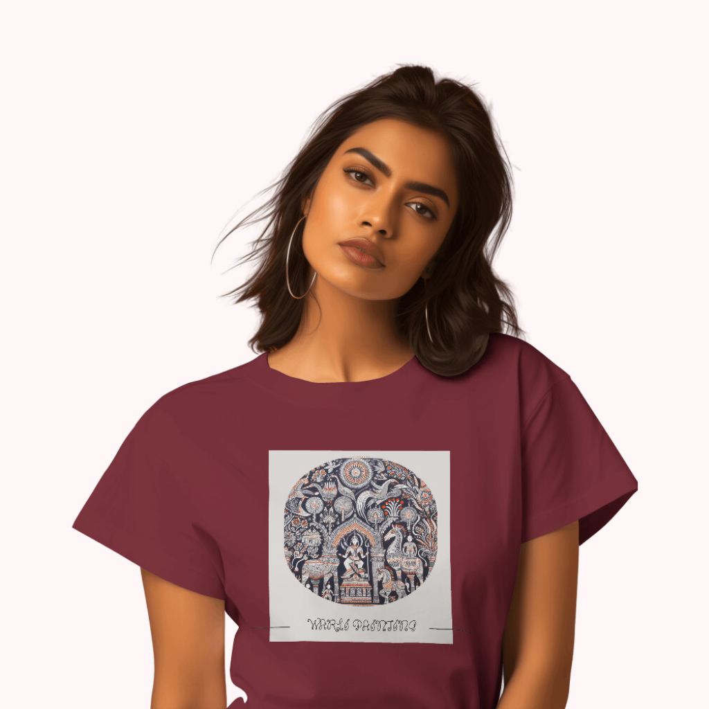 Trending Warli Art D1: Women T-shirt