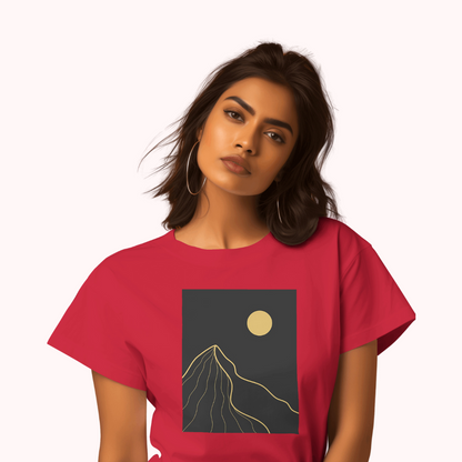 Trending Art D5: Gold line landscapes: Women T-Shirt