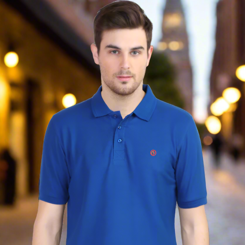Royal Blue Plain: Left Pocket: Polo T-Shirt