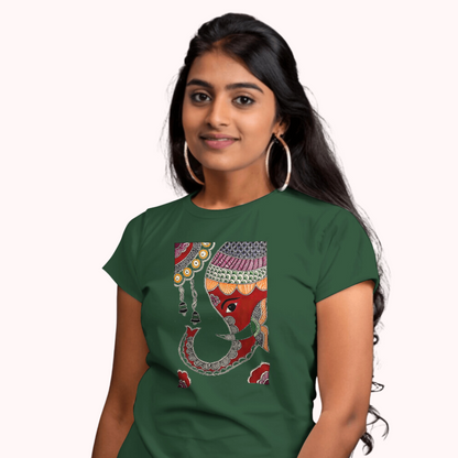 Trending Madhubani D8: Elephant: Women T-Shirt