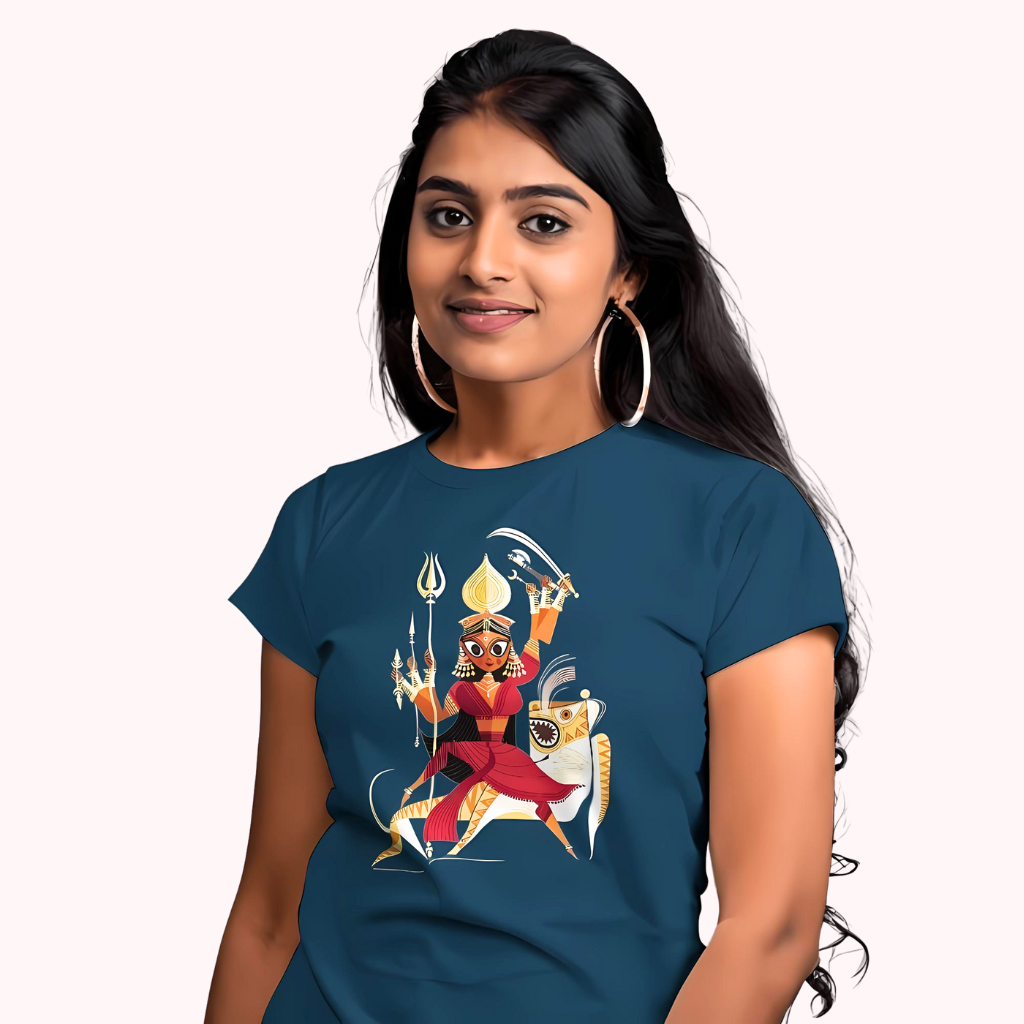 Bengal Art D12: Ma Durga: Women T-Shirt