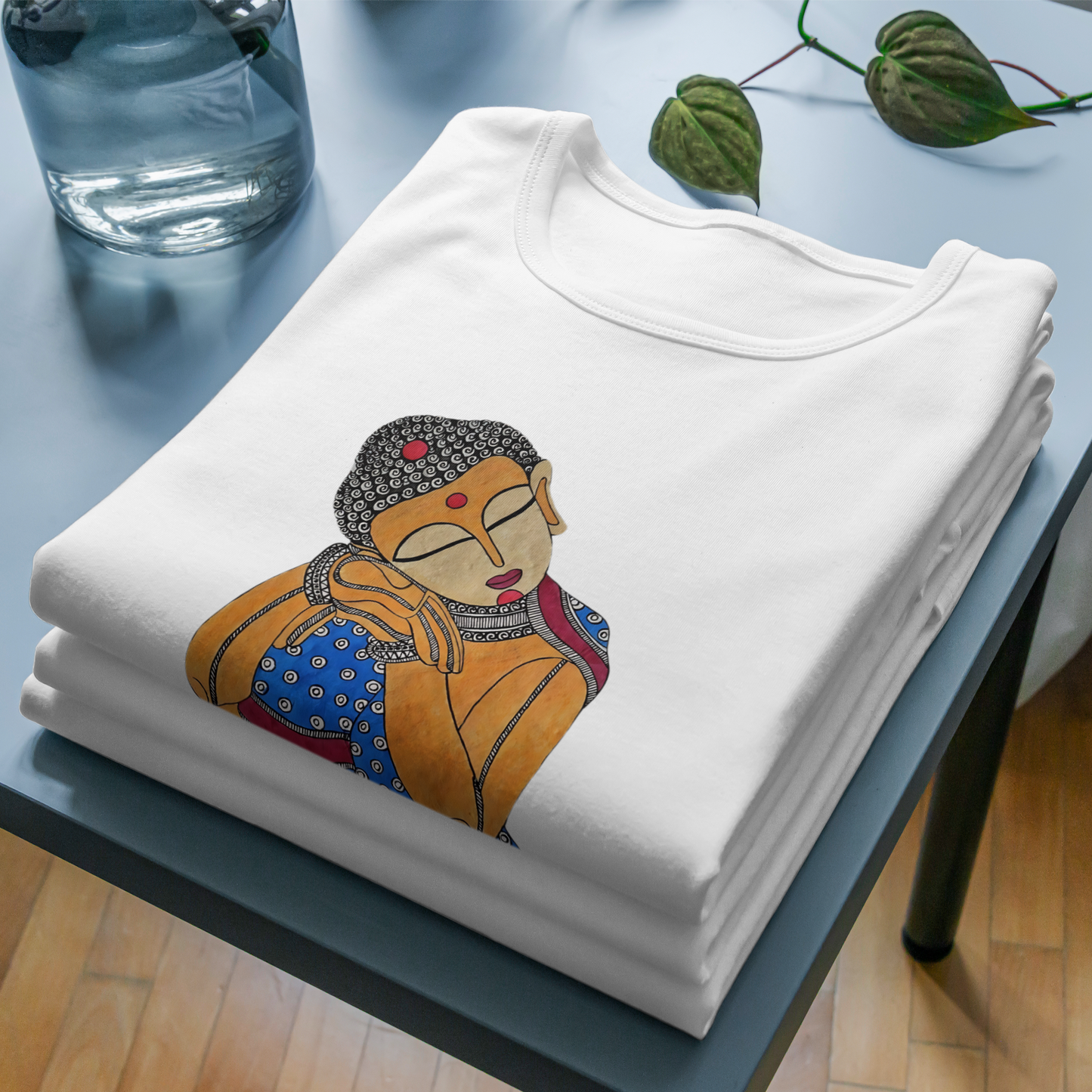 Trending Madhubani Art D4: Buddha: Unisex T-Shirt