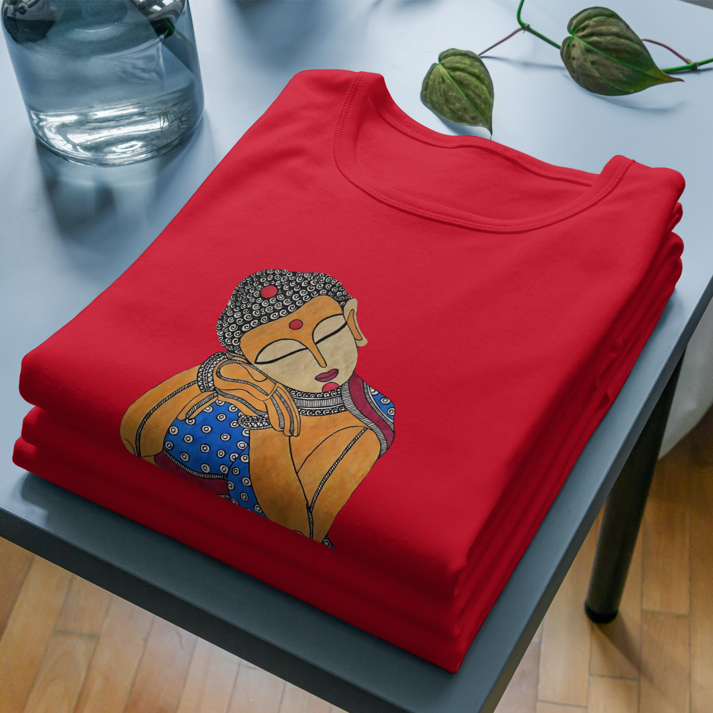 Trending Madhubani Art D4: Buddha: Unisex T-Shirt