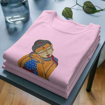 Trending Madhubani Art D4: Buddha: Unisex T-Shirt