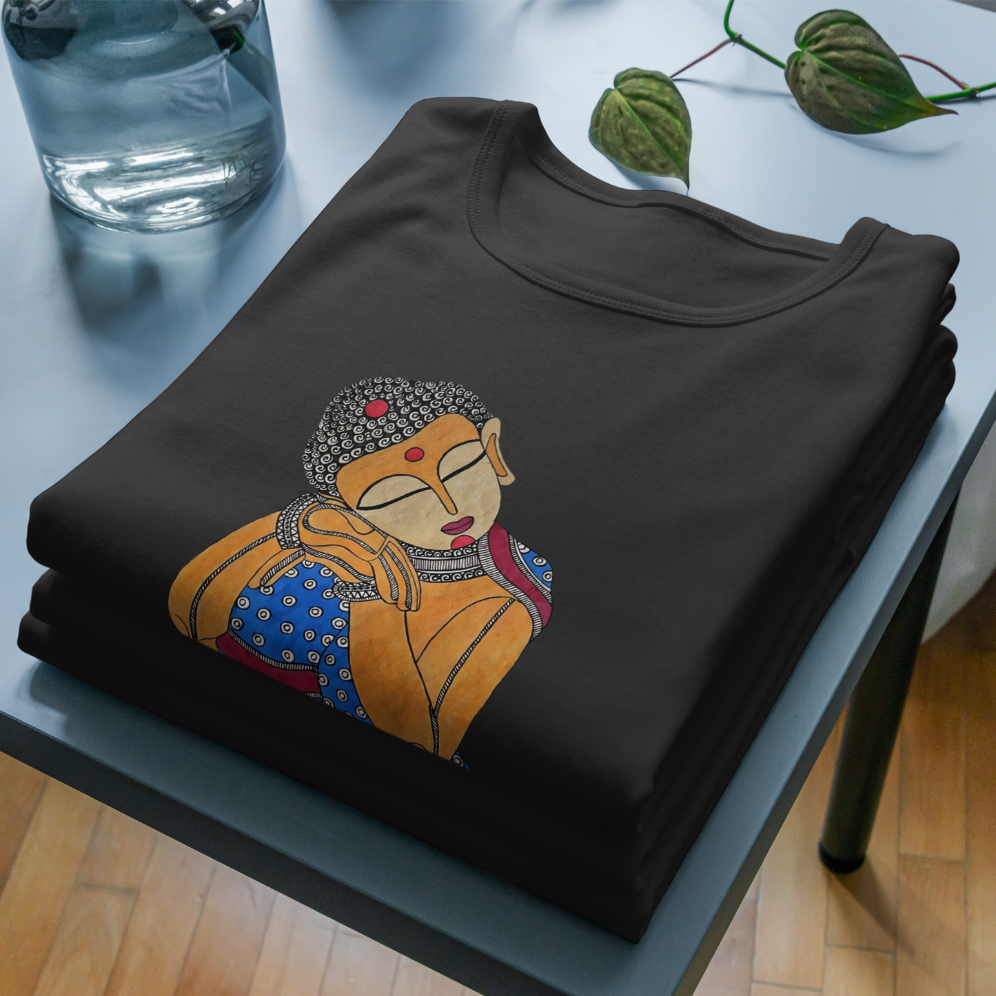 Trending Madhubani Art D4: Buddha: Unisex T-Shirt