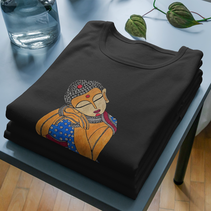Trending Madhubani Art D4: Buddha: Unisex T-Shirt
