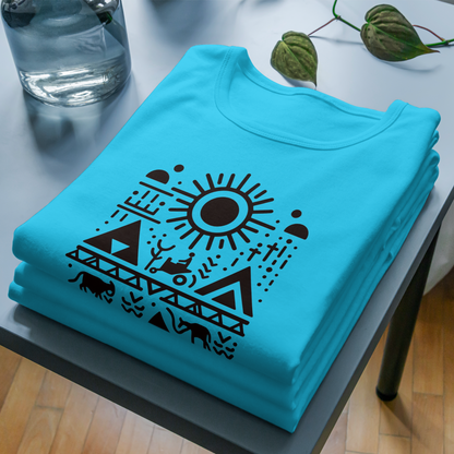 Trending Warli Art D6: The sun: Unisex T-shirt