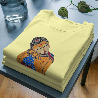 Trending Madhubani Art D4: Buddha: Unisex T-Shirt