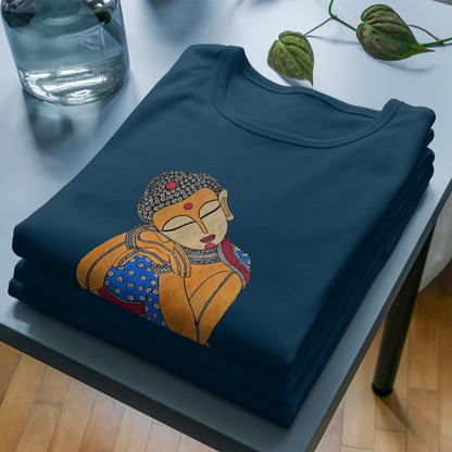 Trending Madhubani Art D4: Buddha: Unisex T-Shirt