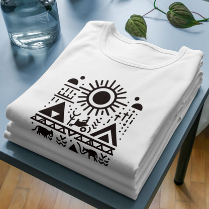 Trending Warli Art D6: The sun: Unisex T-shirt