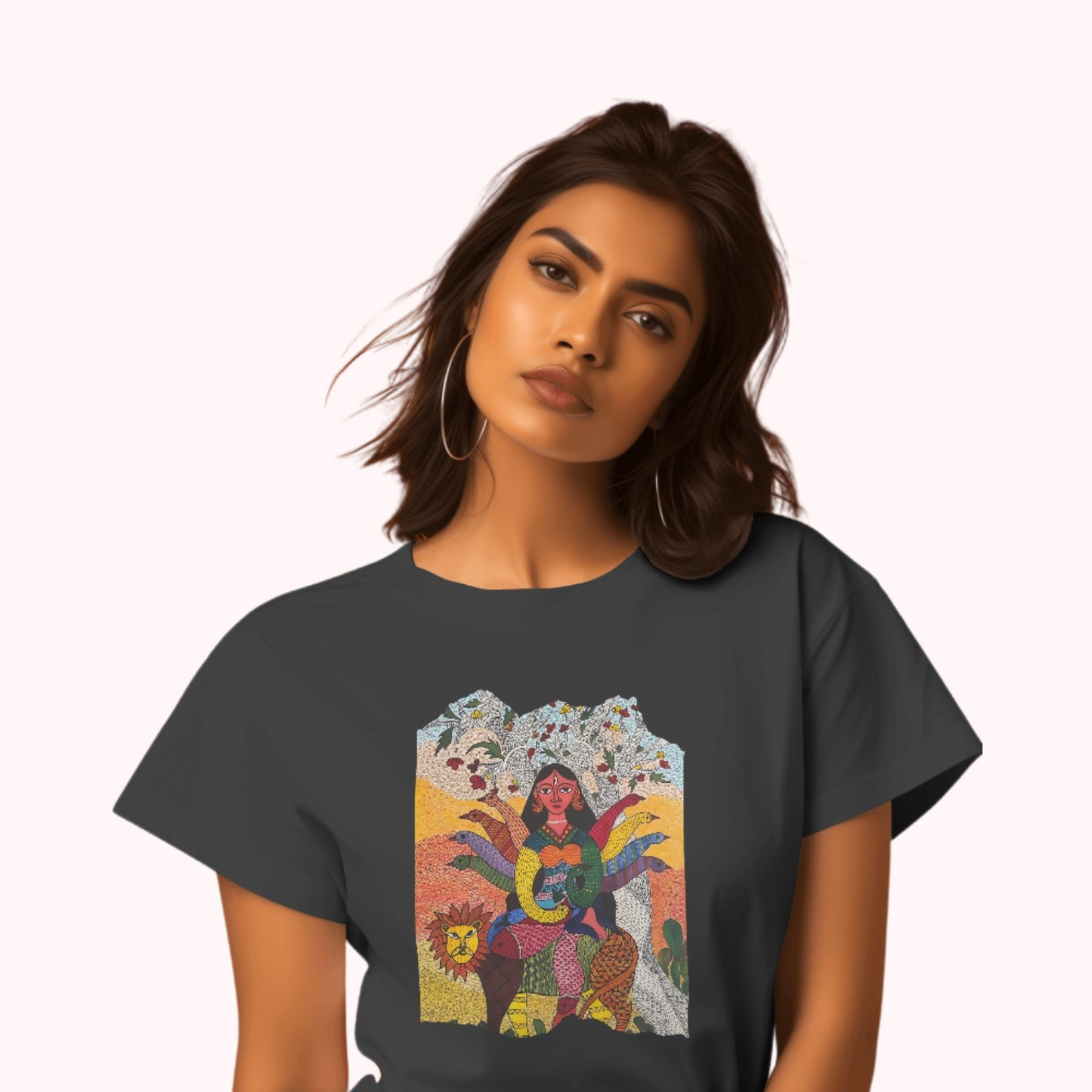 Trending Madhubani D15: Ma Durga: Women T-Shirt