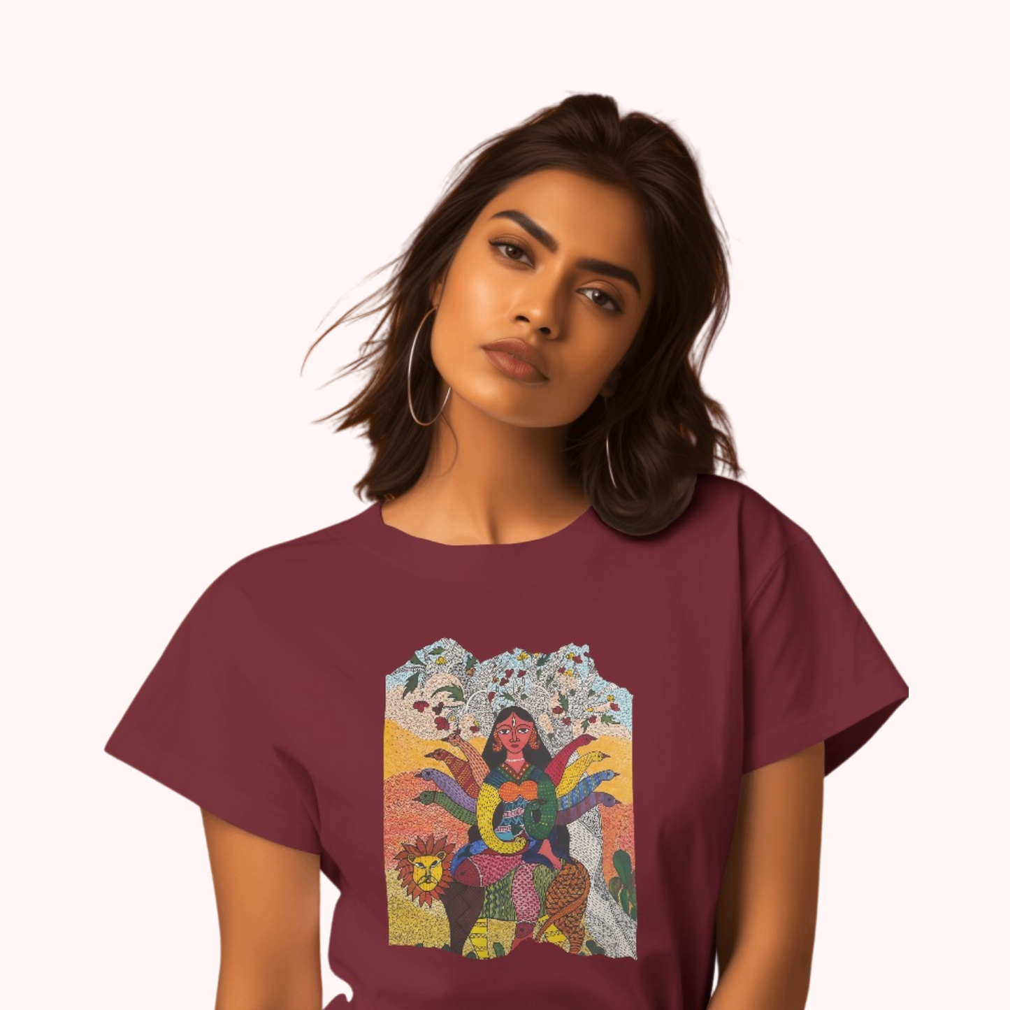 Trending Madhubani D15: Ma Durga: Women T-Shirt