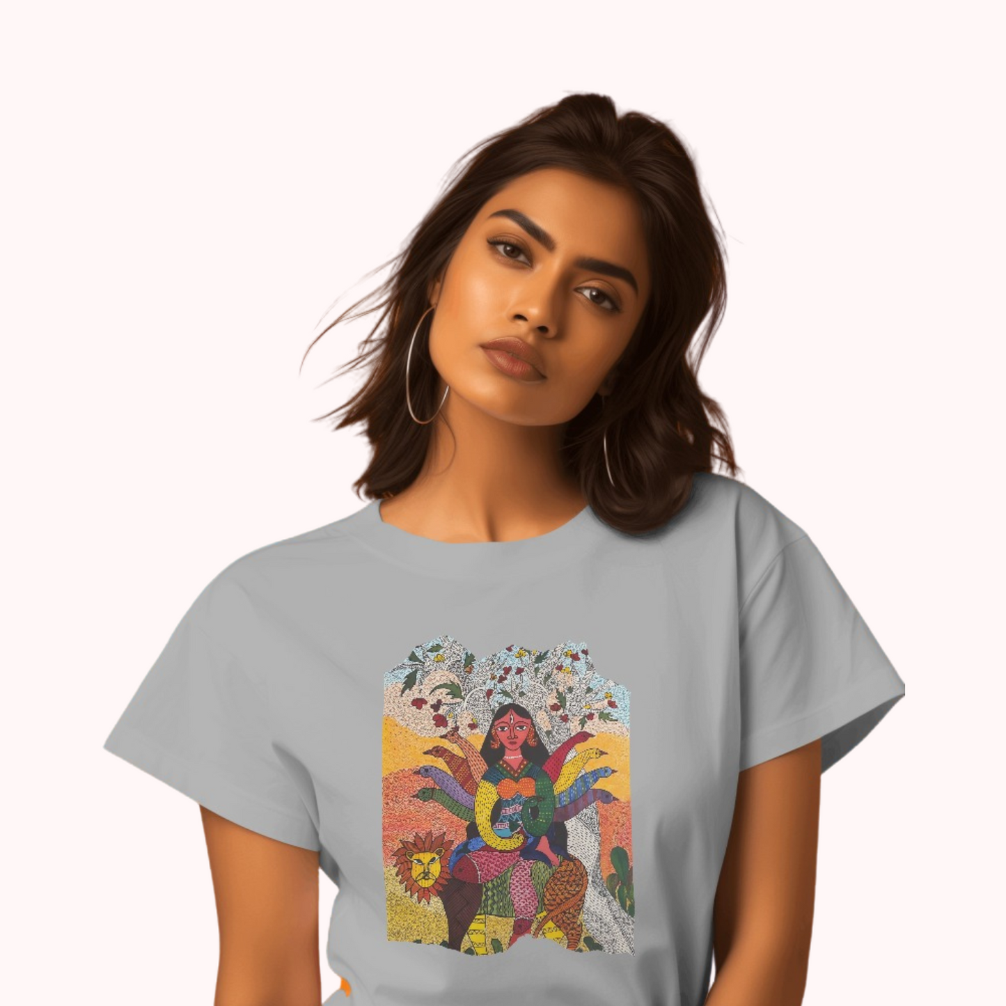 Trending Madhubani D15: Ma Durga: Women T-Shirt