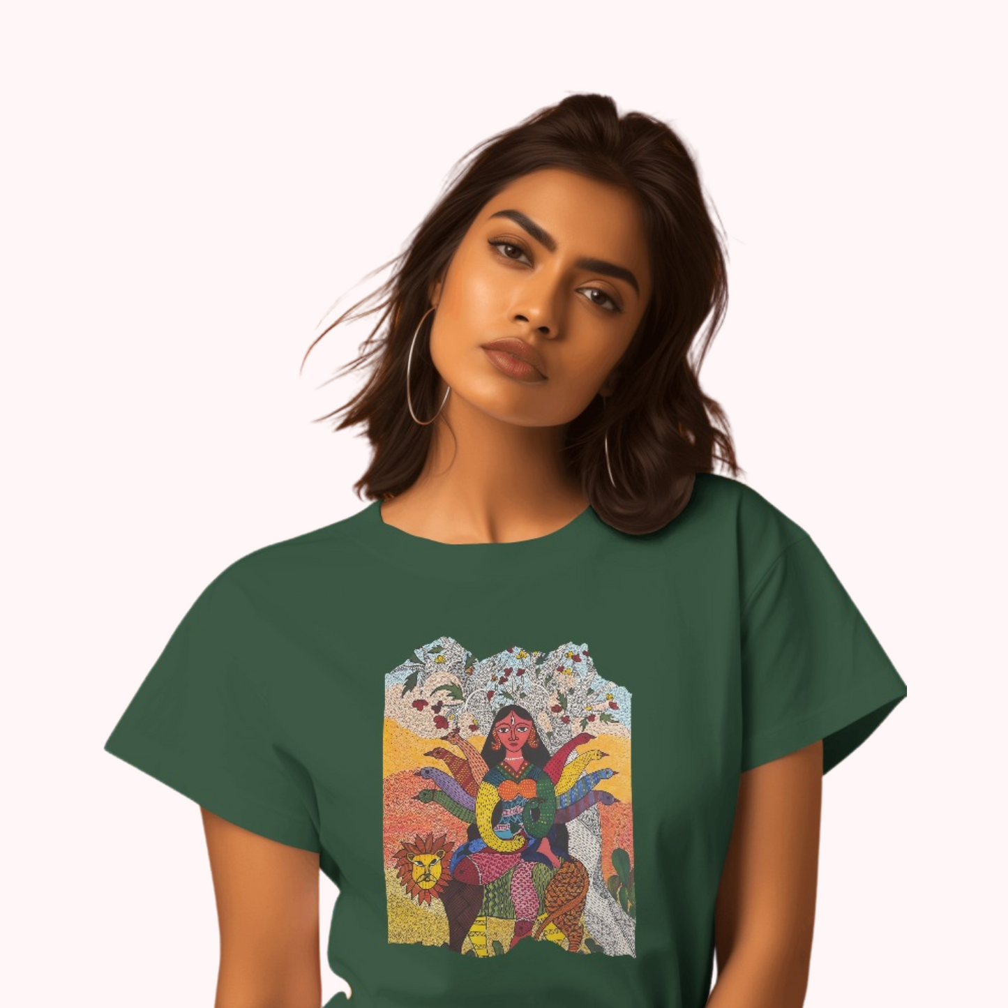 Trending Madhubani D15: Ma Durga: Women T-Shirt