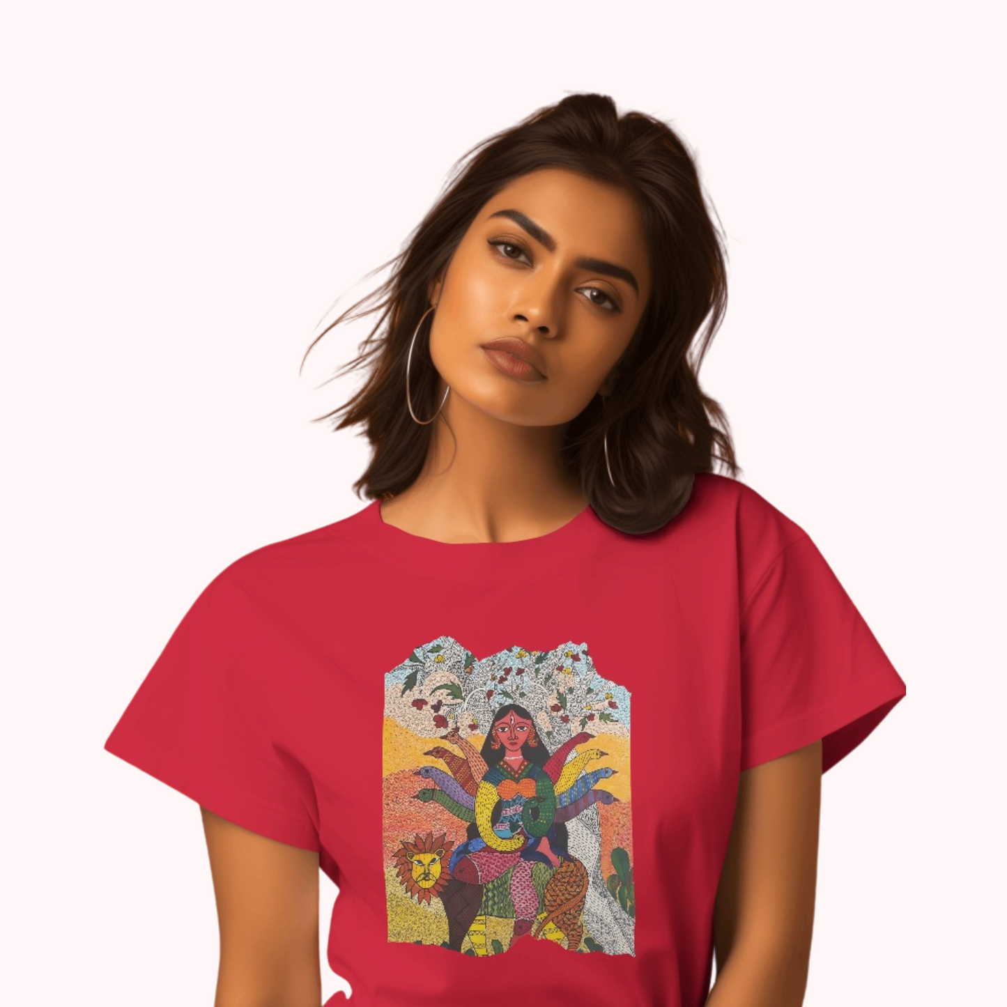 Trending Madhubani D15: Ma Durga: Women T-Shirt