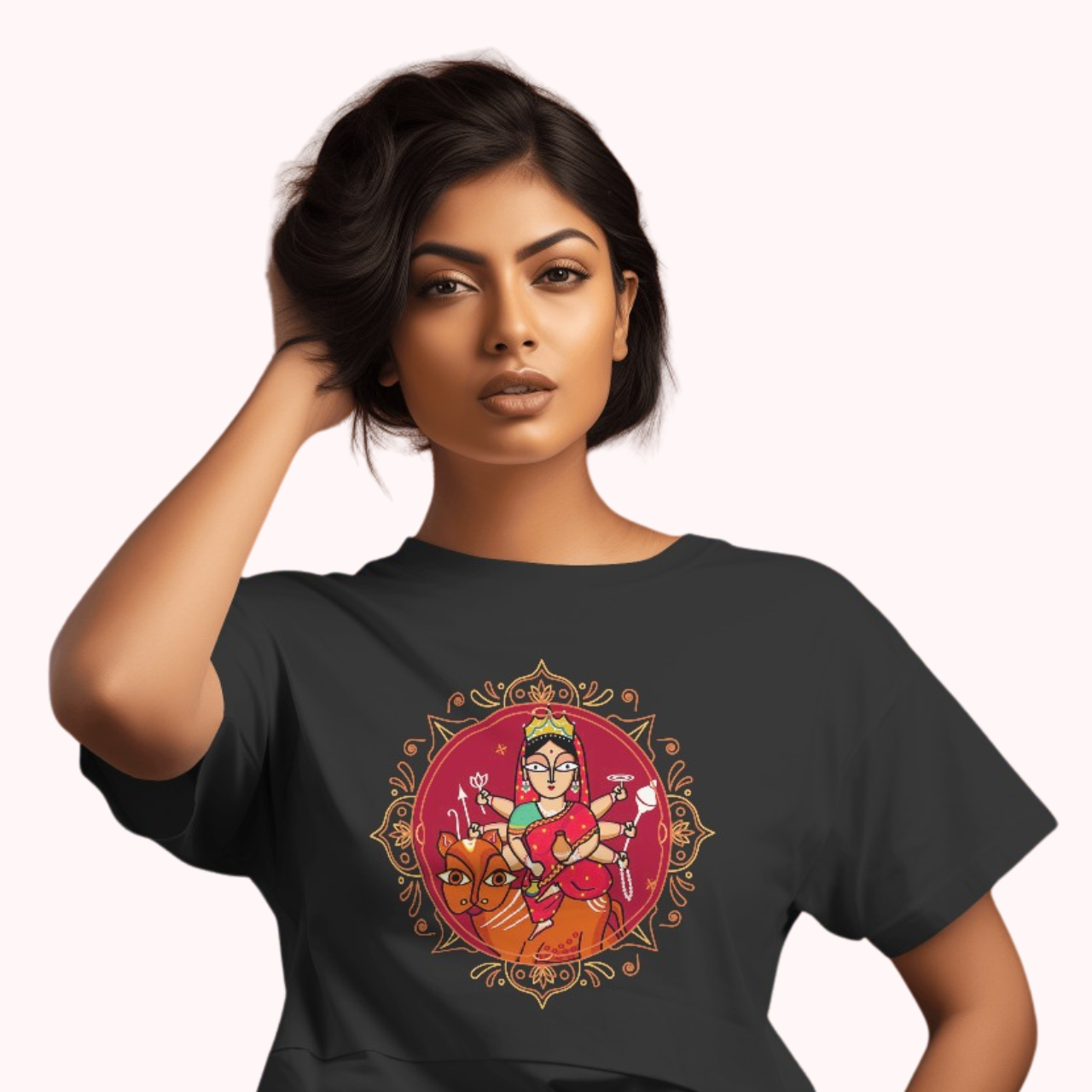 Bengal Art D14: Ma Durga: Women T-Shirt