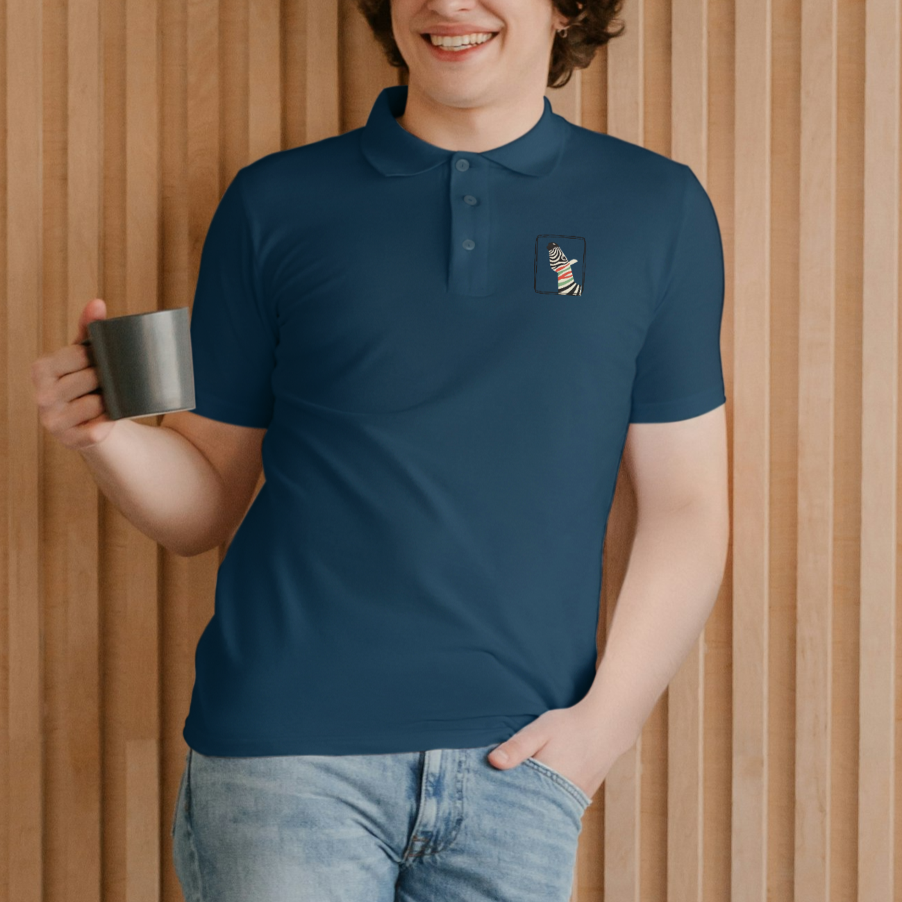 Trending Art D02: Zebra: Polo T-Shirt