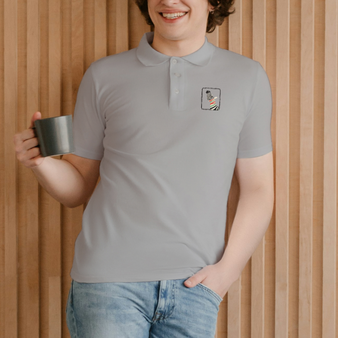 Trending Art D02: Zebra: Polo T-Shirt