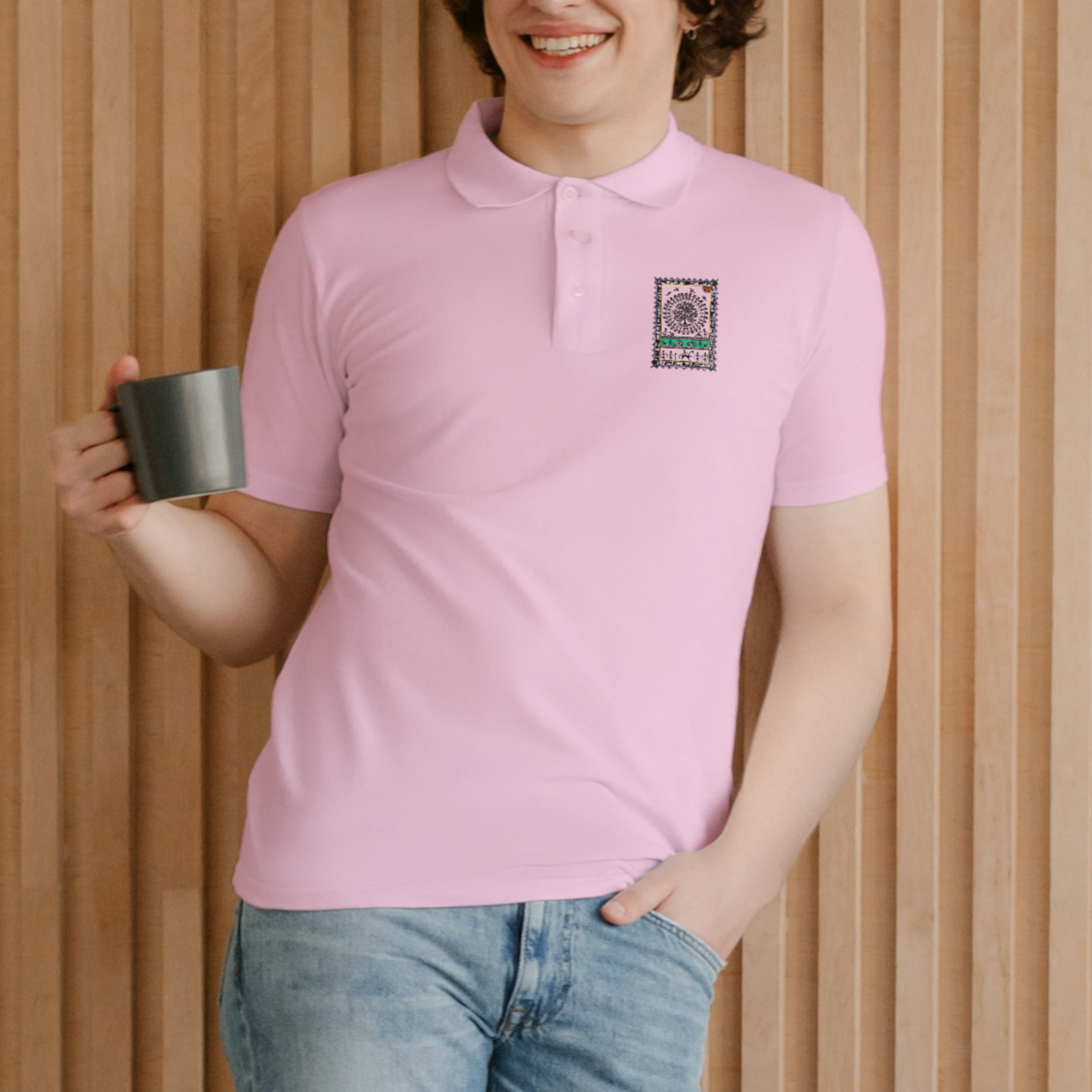 Trending Warli Art D03: Polo T-Shirt