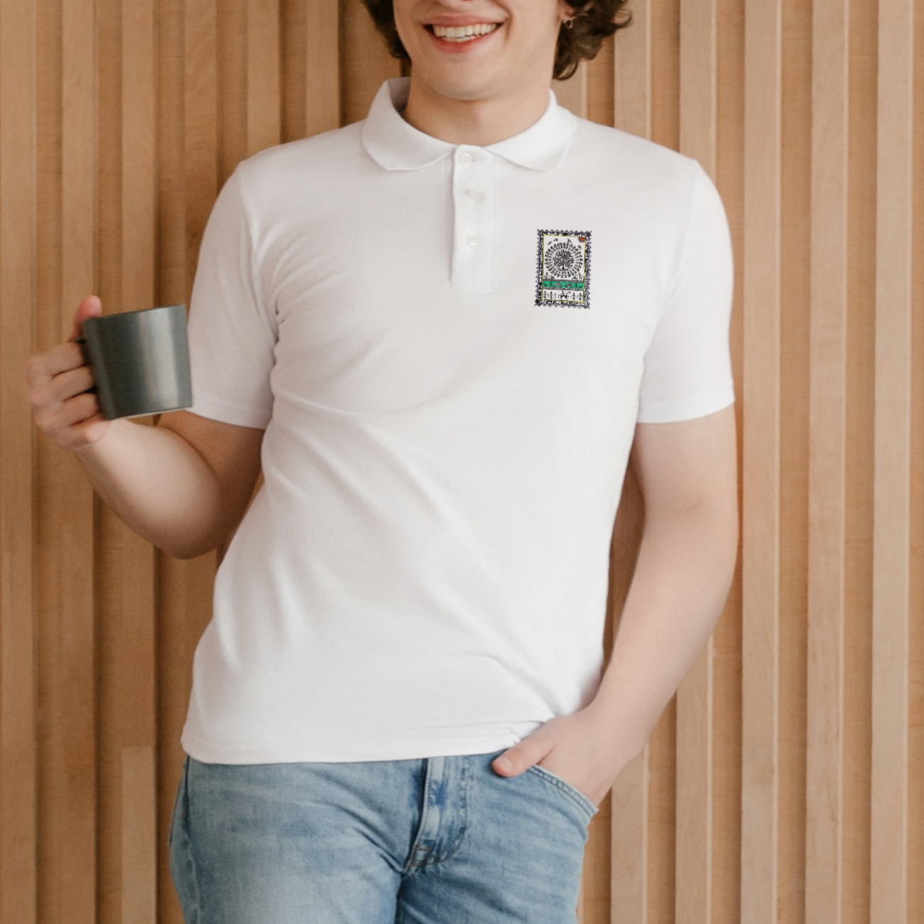 Trending Warli Art D03: Polo T-Shirt