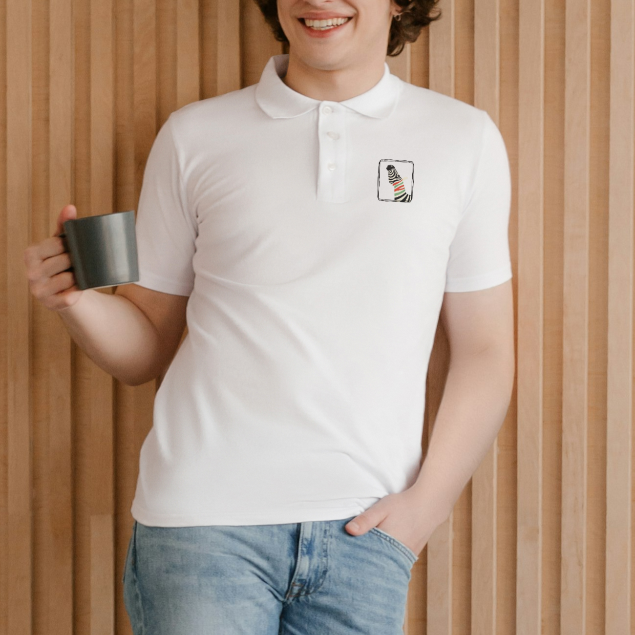 Trending Art D02: Zebra: Polo T-Shirt