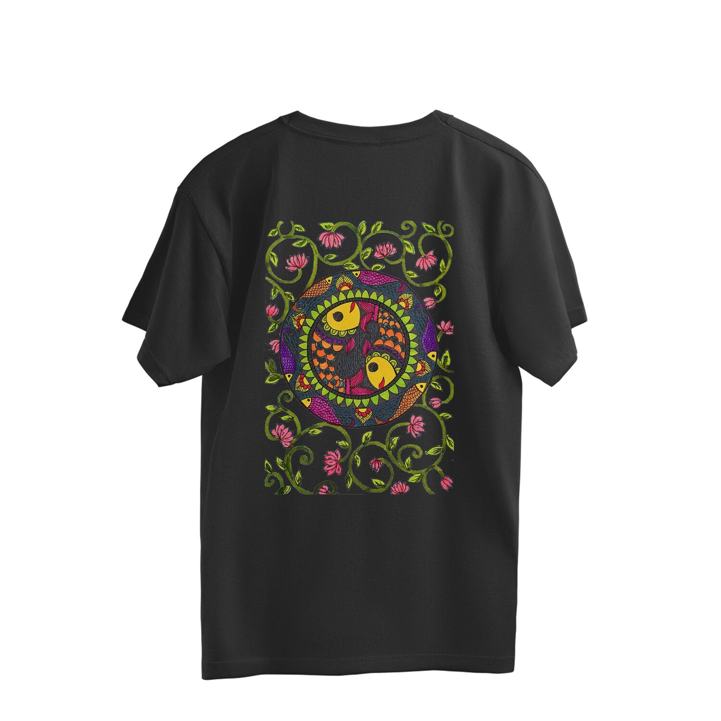 Trending Madhubani D11: Art of Fish: Oversize T-Shirt