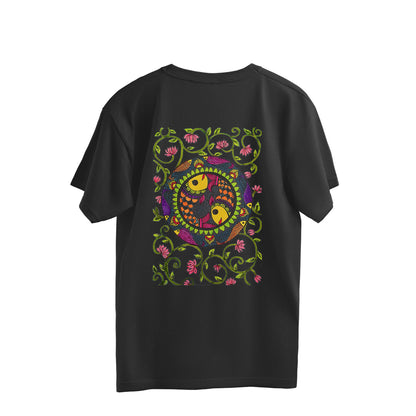Trending Madhubani D11: Art of Fish: Oversize T-Shirt