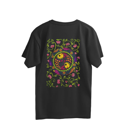 Trending Madhubani D11: Art of Fish: Oversize T-Shirt