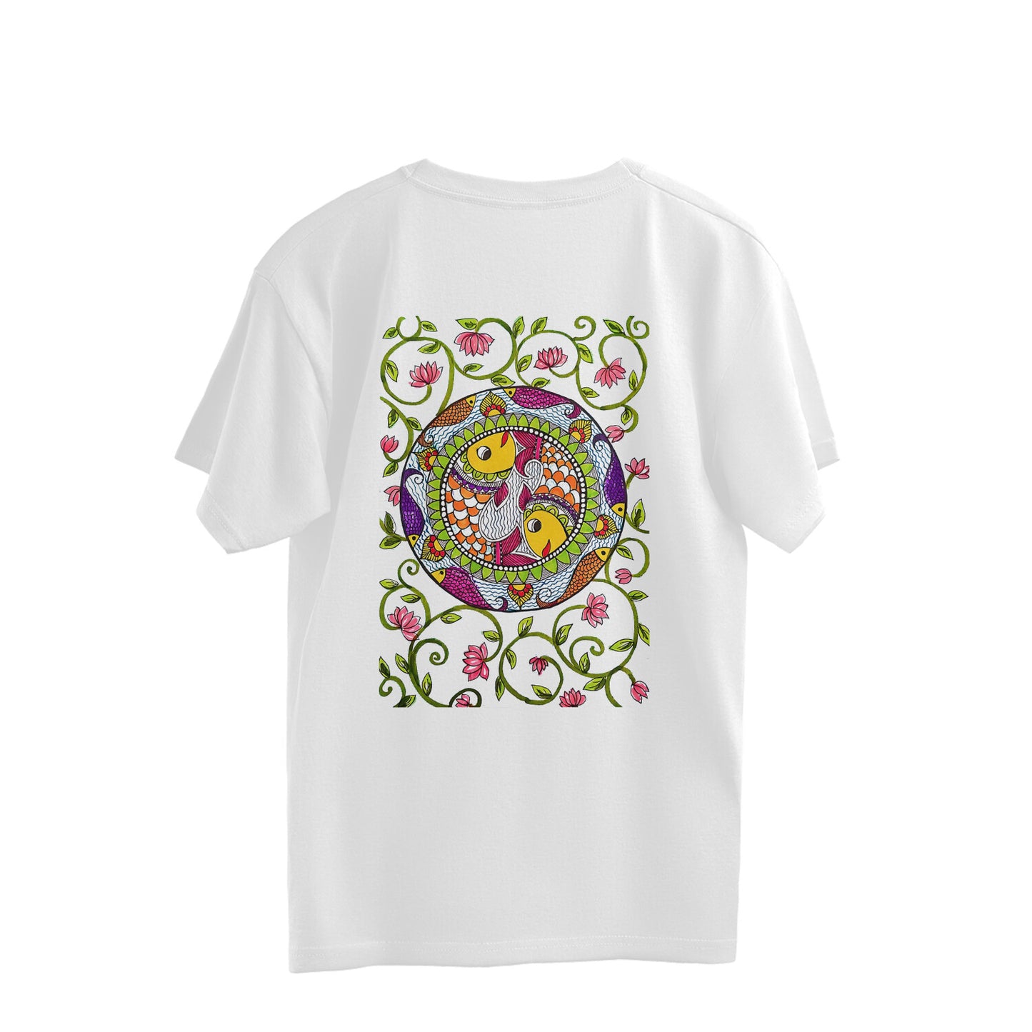 Trending Madhubani D11: Art of Fish: Oversize T-Shirt