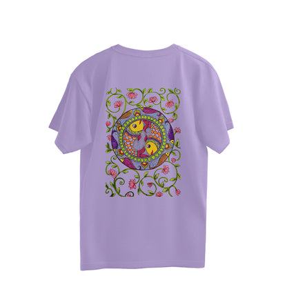 Trending Madhubani D11: Art of Fish: Oversize T-Shirt